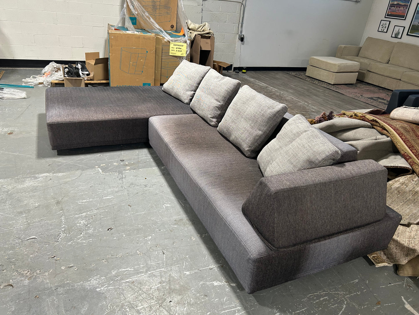 2-Pc Gray Modern Playground Sectional
