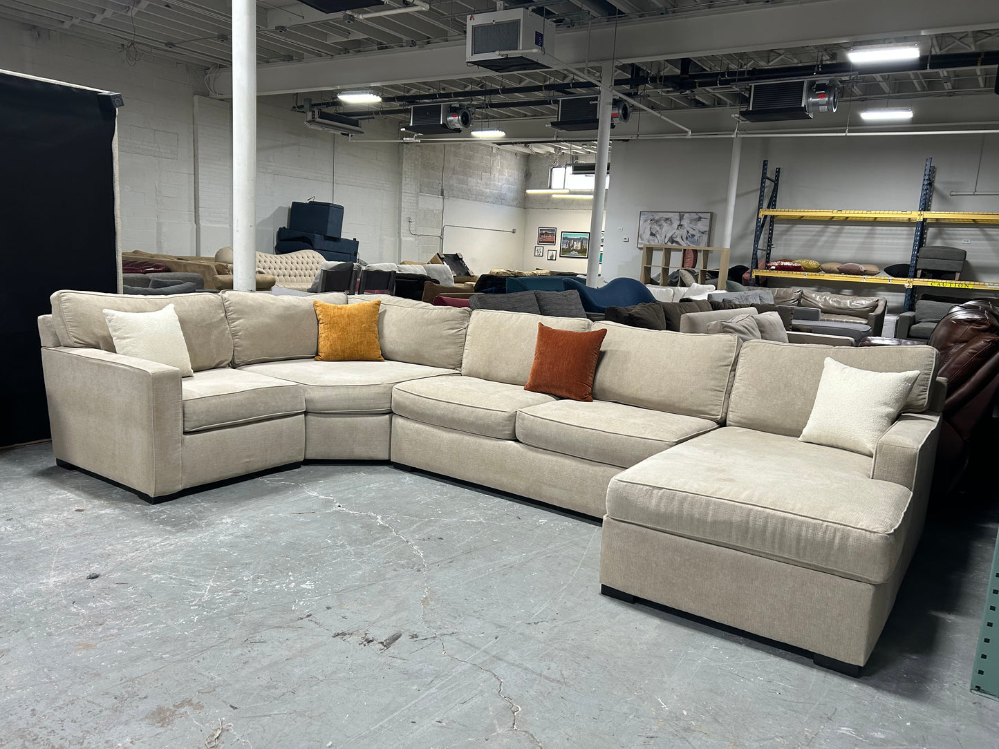 Jonathan Louis Large 4-Pc Beige Chaise Sectional