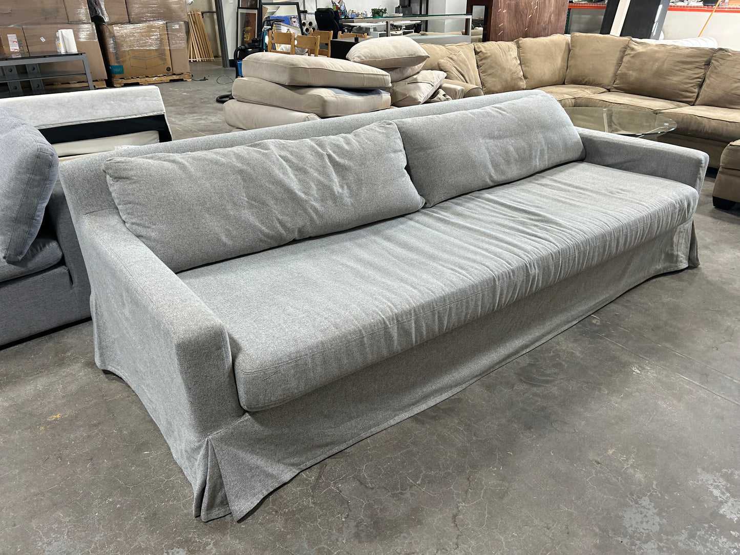 Restoration Hardware Belgian Track Arm Slipcovered Sofa