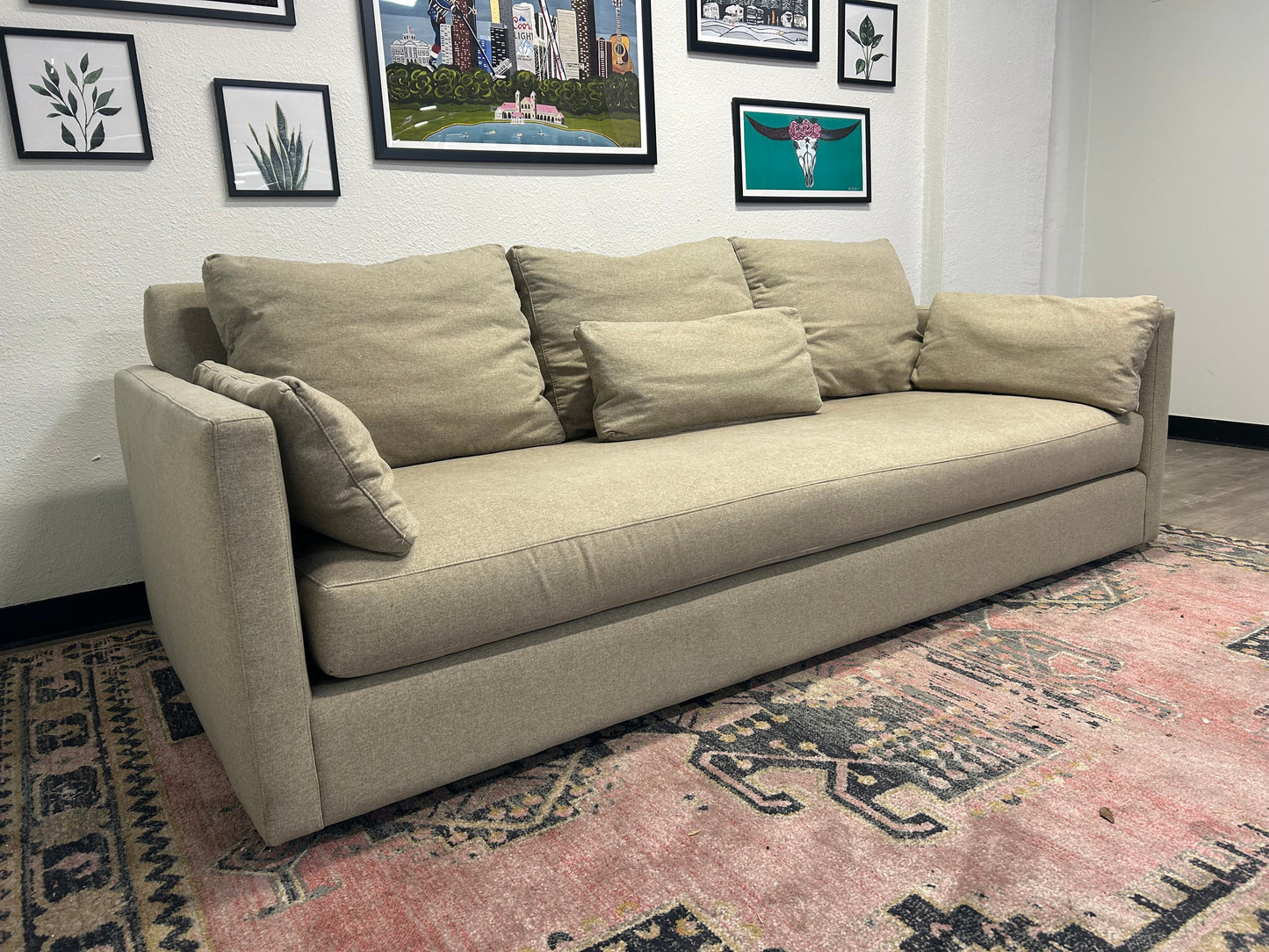 Arhaus Beige Kipton Bench-Seat Sofa