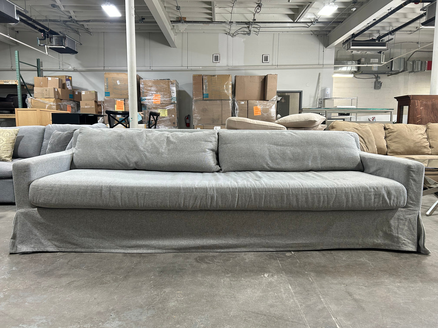 Restoration Hardware Belgian Track Arm Slipcovered Sofa