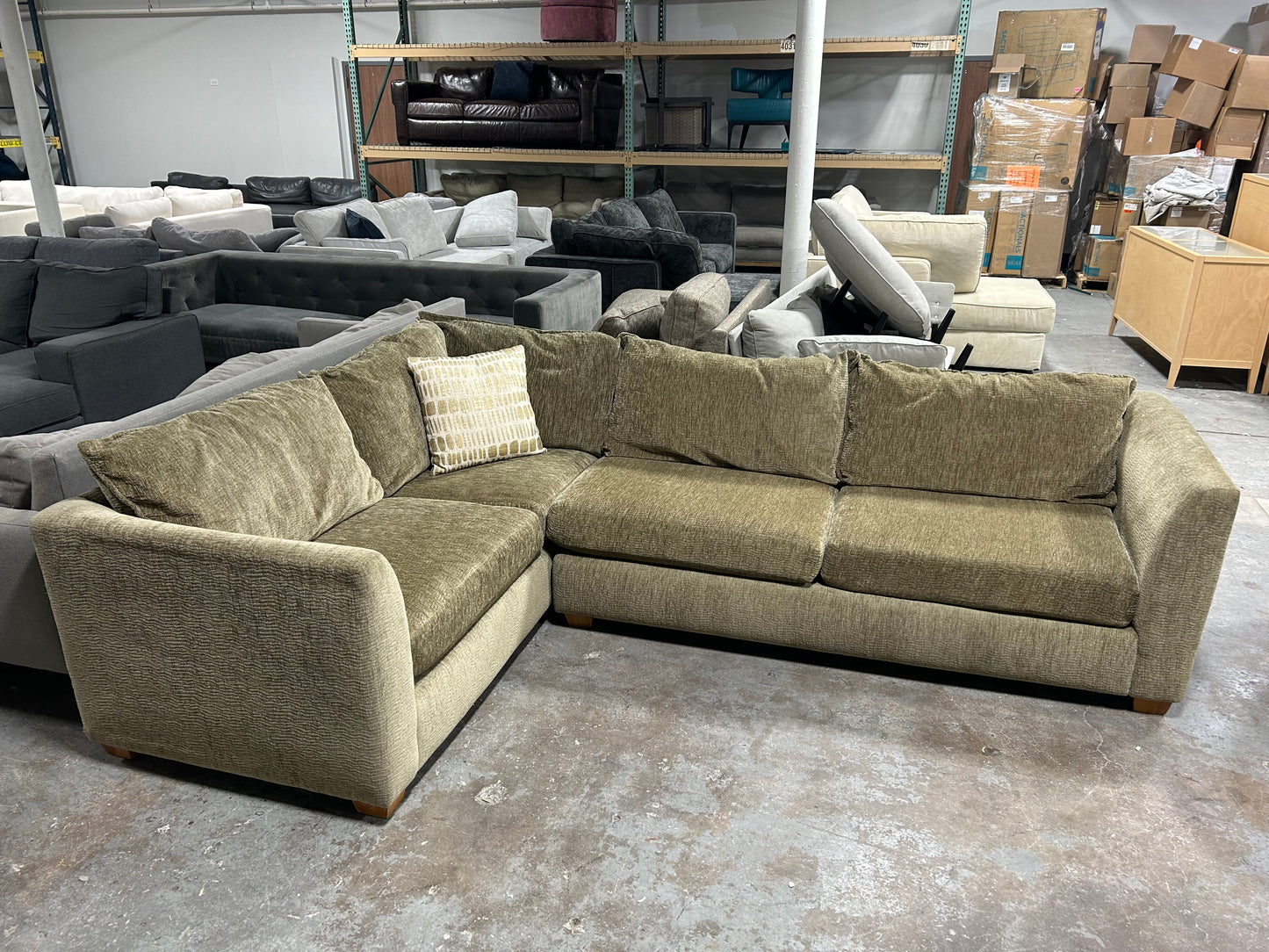 Jonathan Louis Contemporary 2-Pc Light Brown Sectional