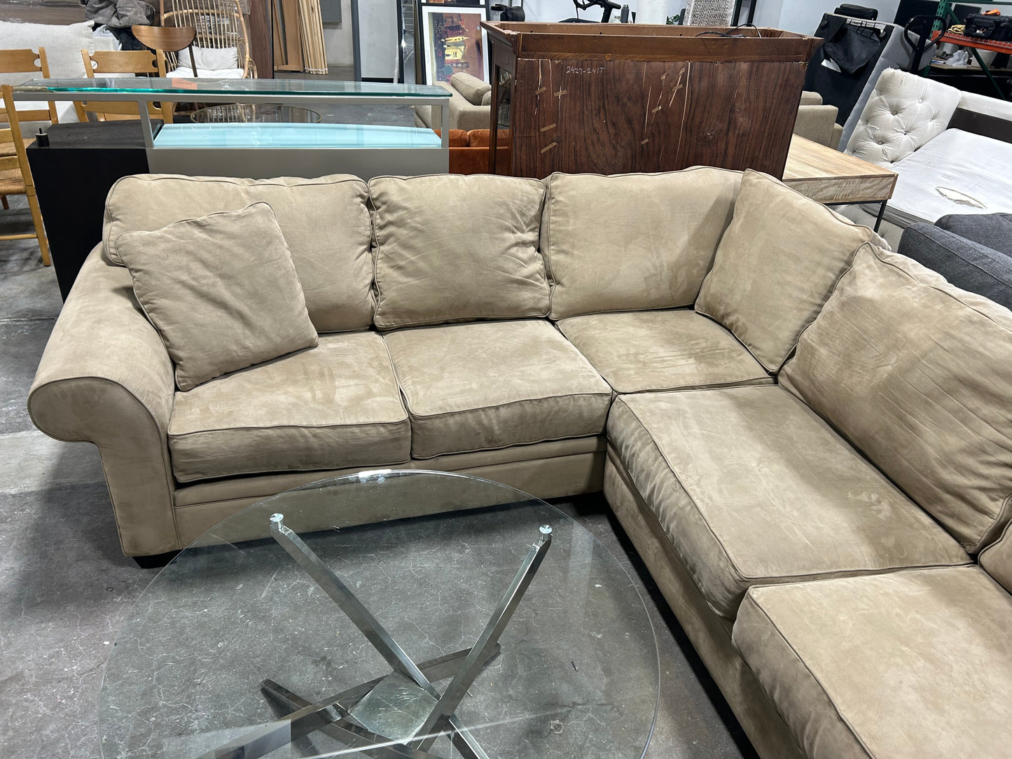Jonathan Louis Large 3-Pc Brown Chaise Sectional