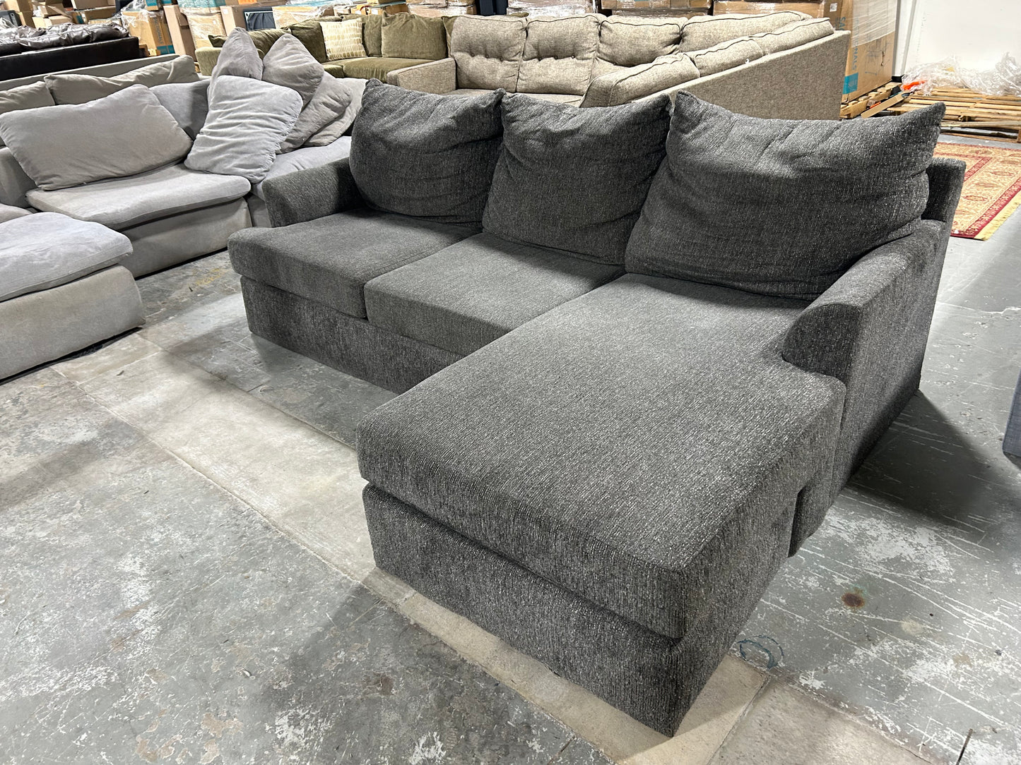 Dark Gray Reversible Chaise Sectional
