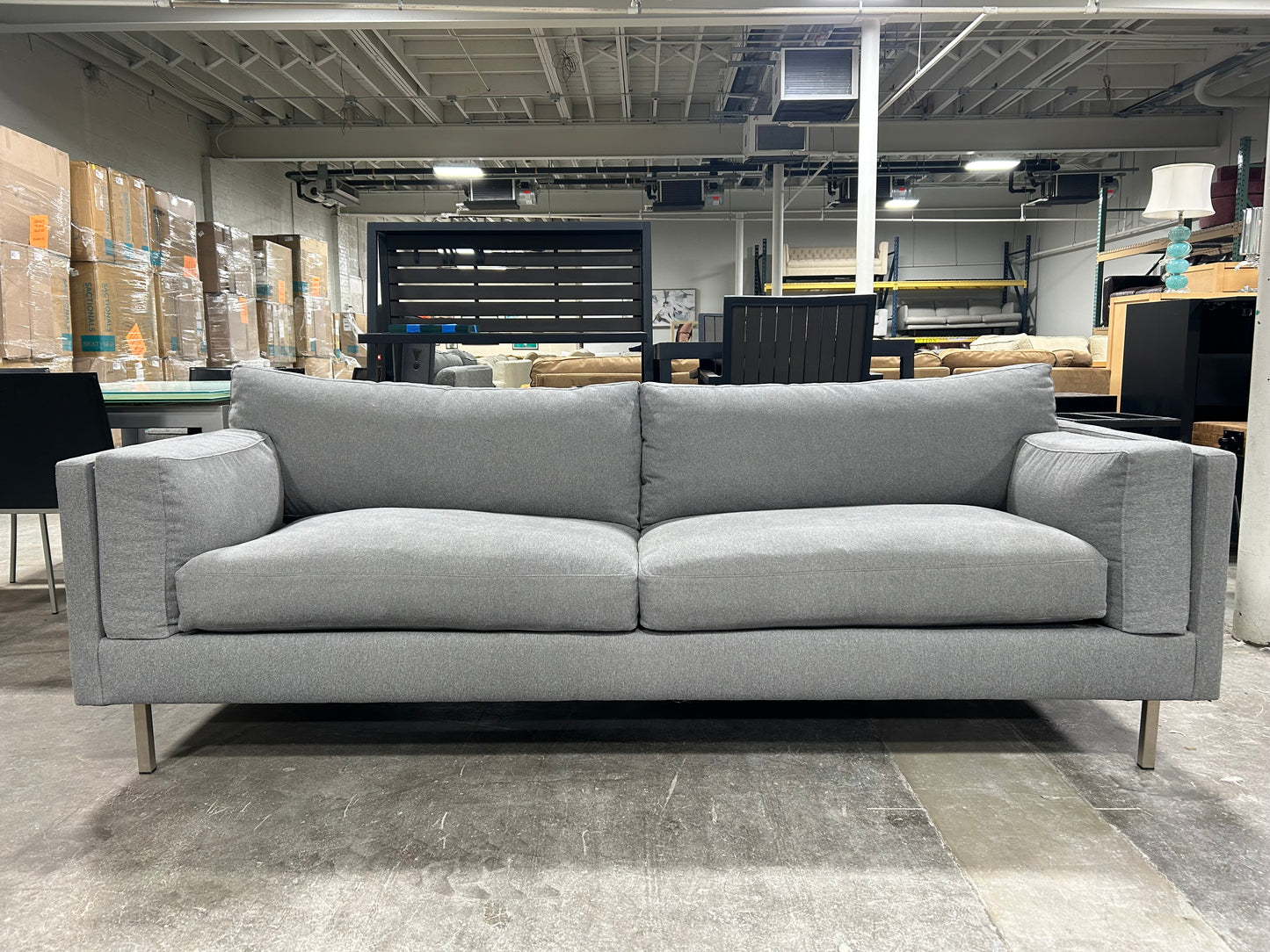 BenchMade Modern Light Gray 90” Skinny Fat Sofa