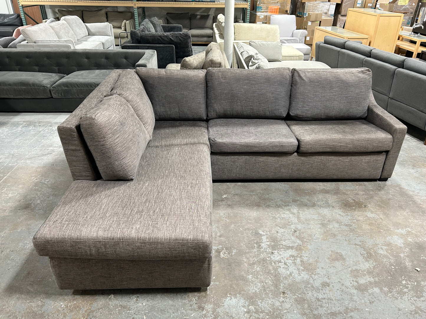 American Leather Gray Bentley Sleeper Sectional
