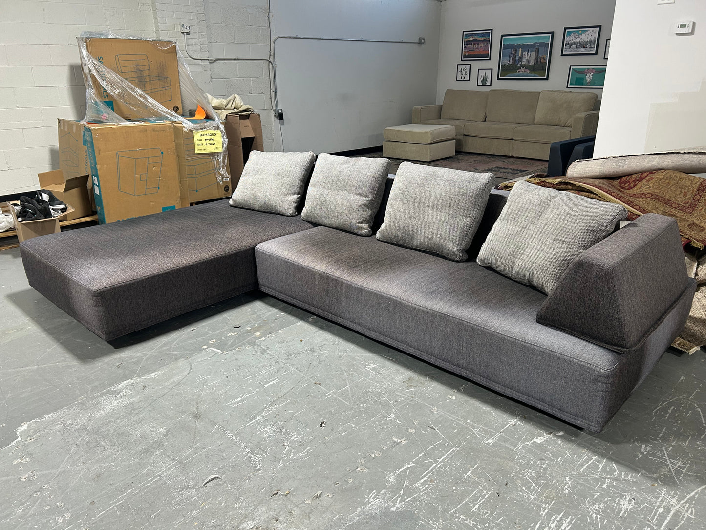 2-Pc Gray Modern Playground Sectional