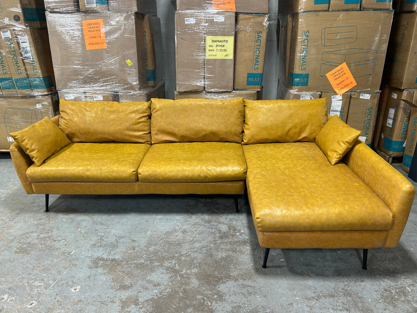 Albany Park Leather Park Sectional