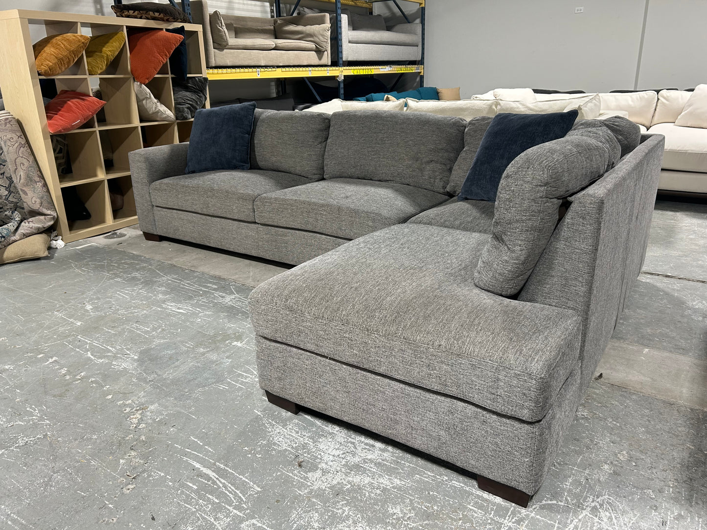 Contemporary Dark Gray 2-Pc Chaise Sectional