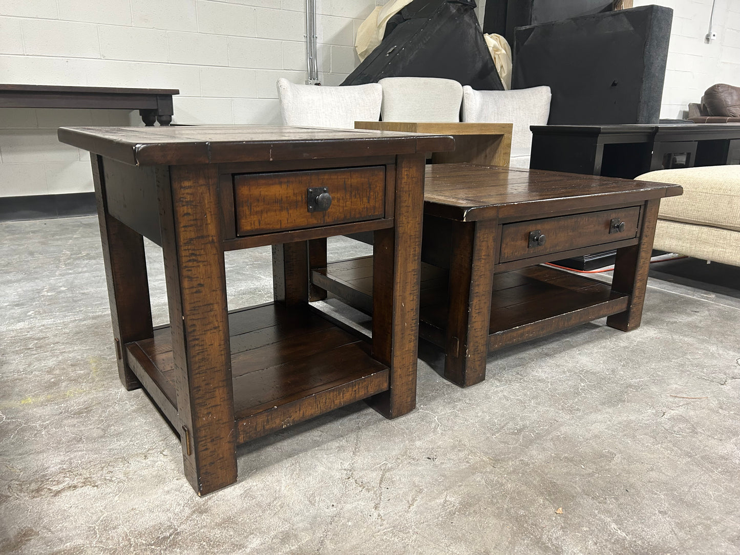 Pottery Barn Benchwright Coffee Table/End Table Set