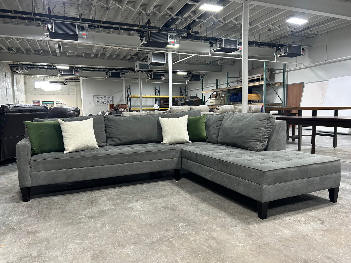 Z Galleria Light Gray MCM Chaise Sectional