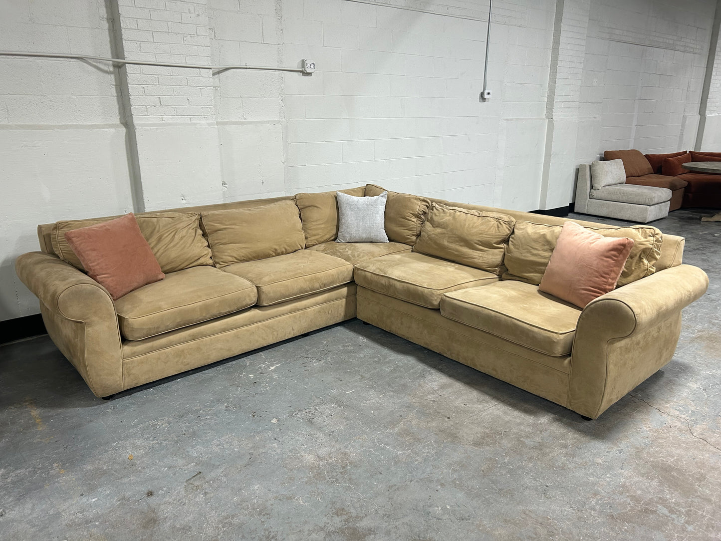 Pottery Barn Beige Pearce Collection L-Shaped Sectional