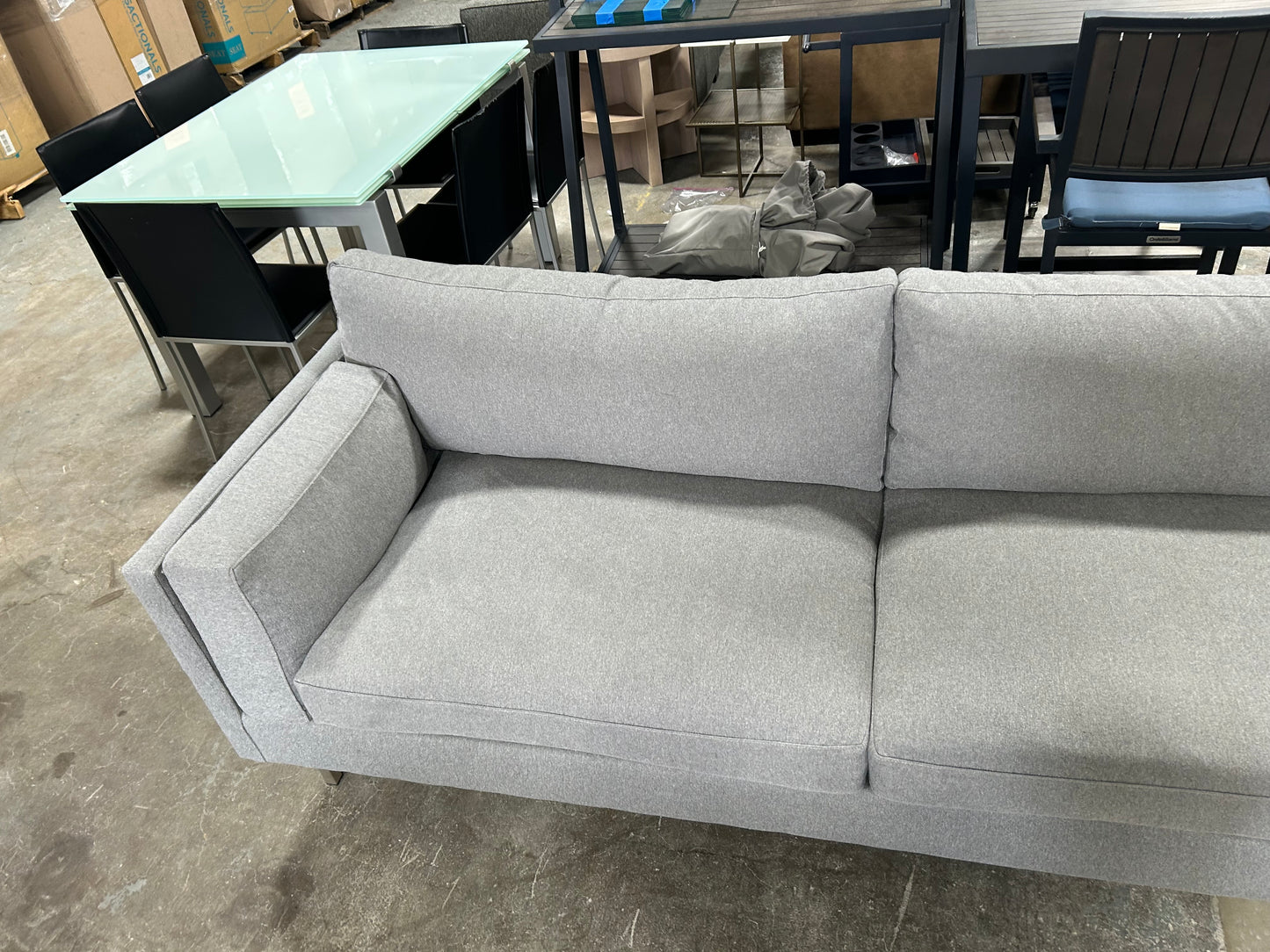 BenchMade Modern Light Gray 90” Skinny Fat Sofa