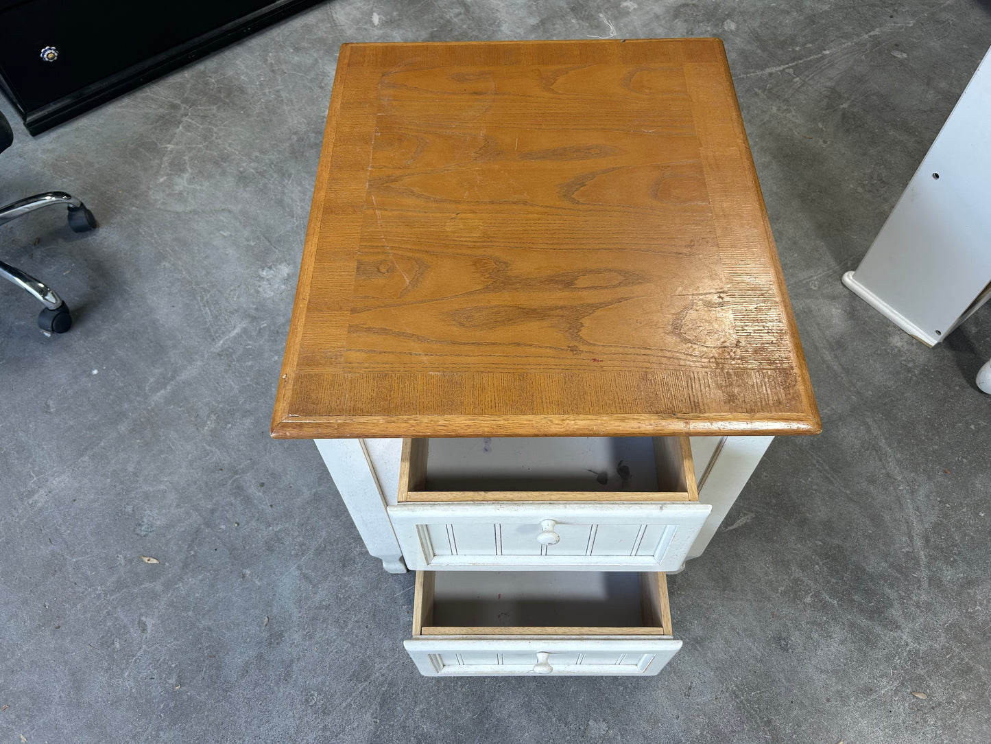White/Brown Wooden Nightstand