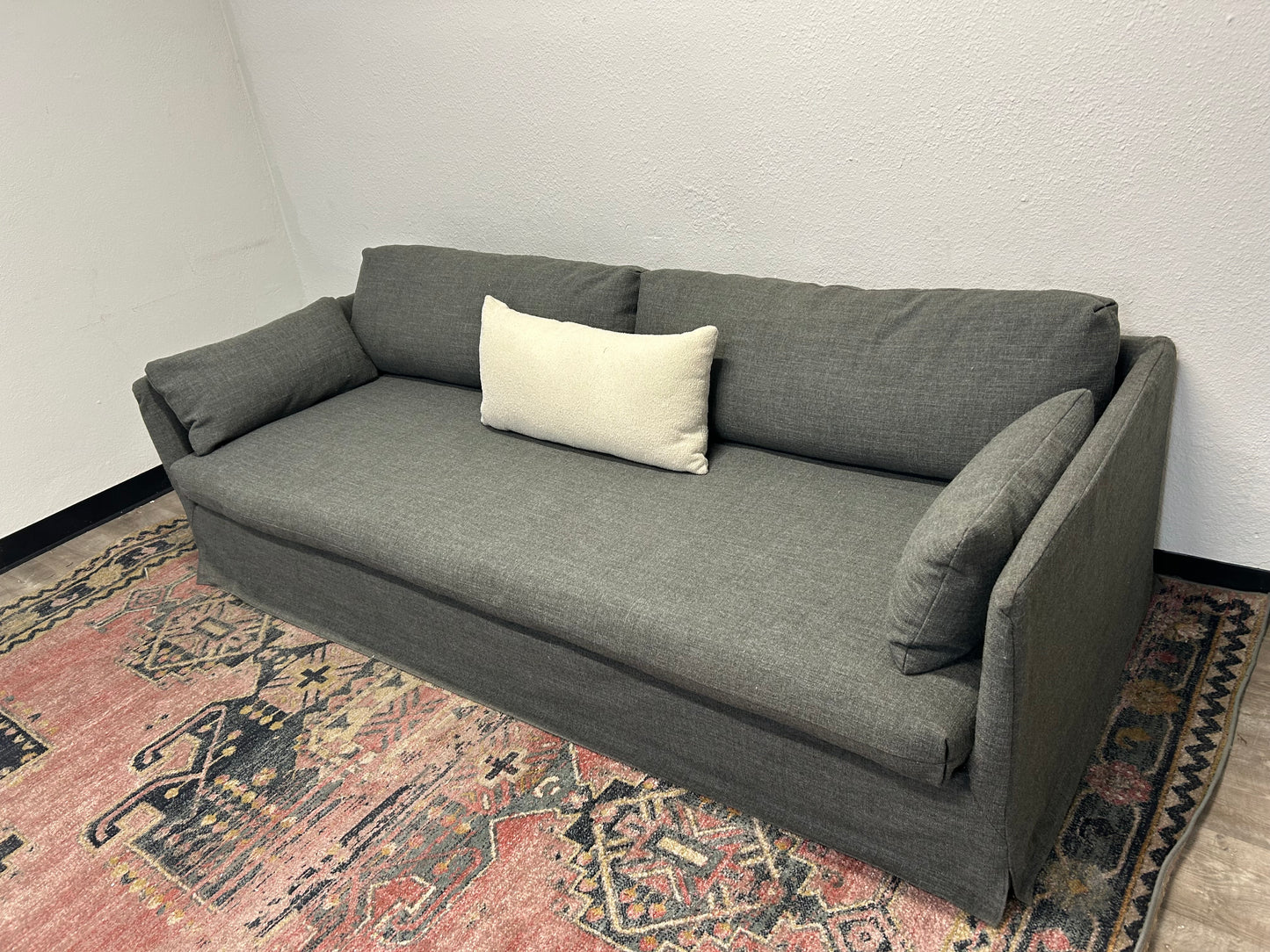 Crate & Barrel Charcoal Gray 94” Rivera Sofa