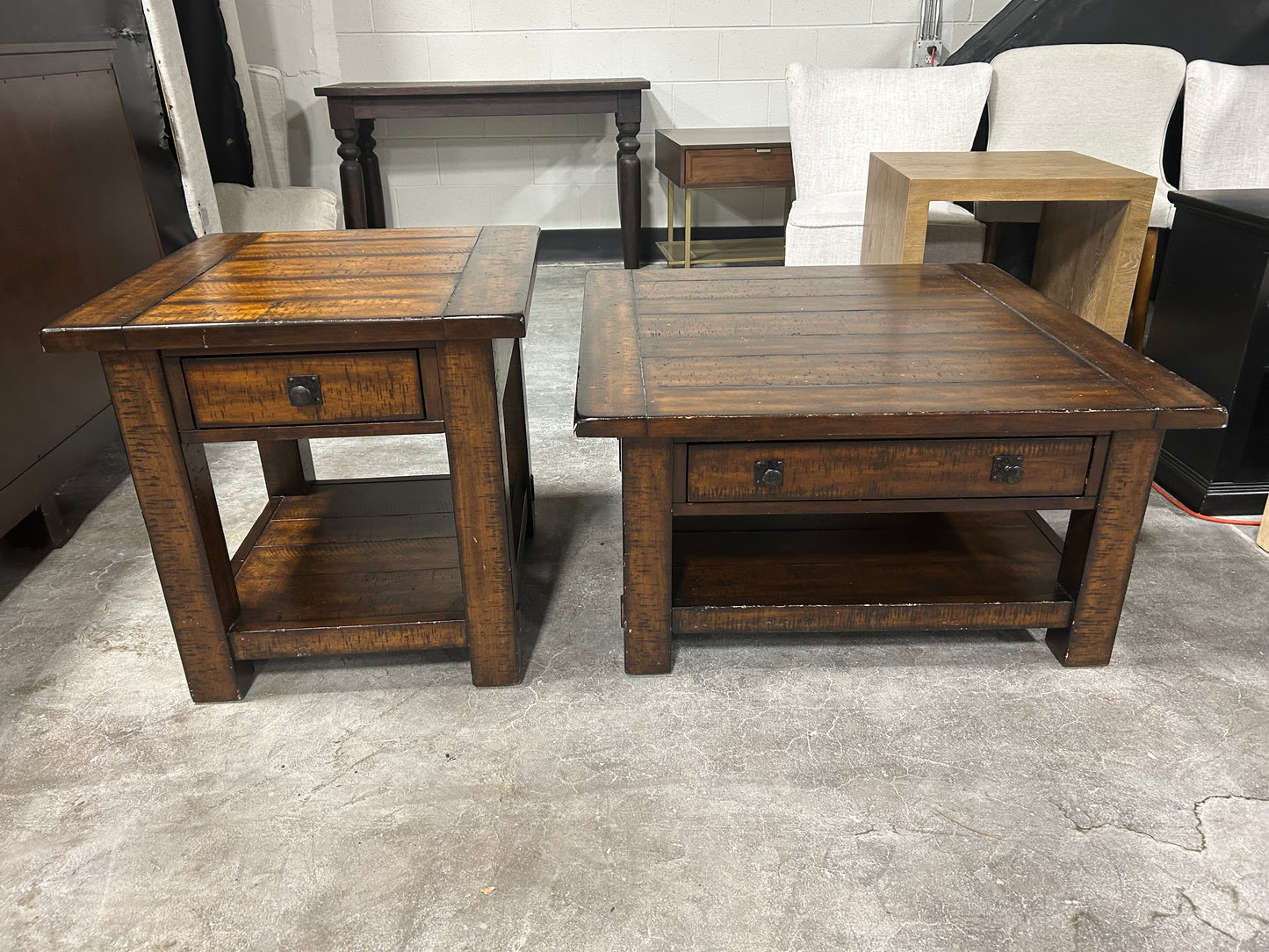 Pottery Barn Benchwright Coffee Table/End Table Set