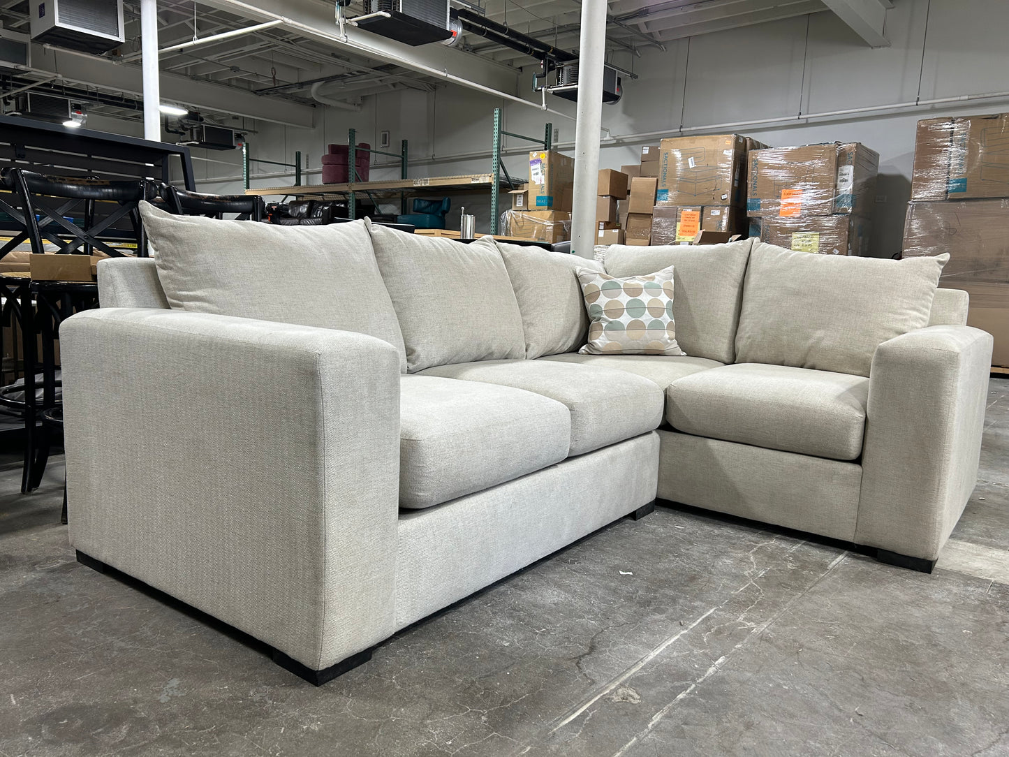Contemporary 2-Pc Beige Sectional