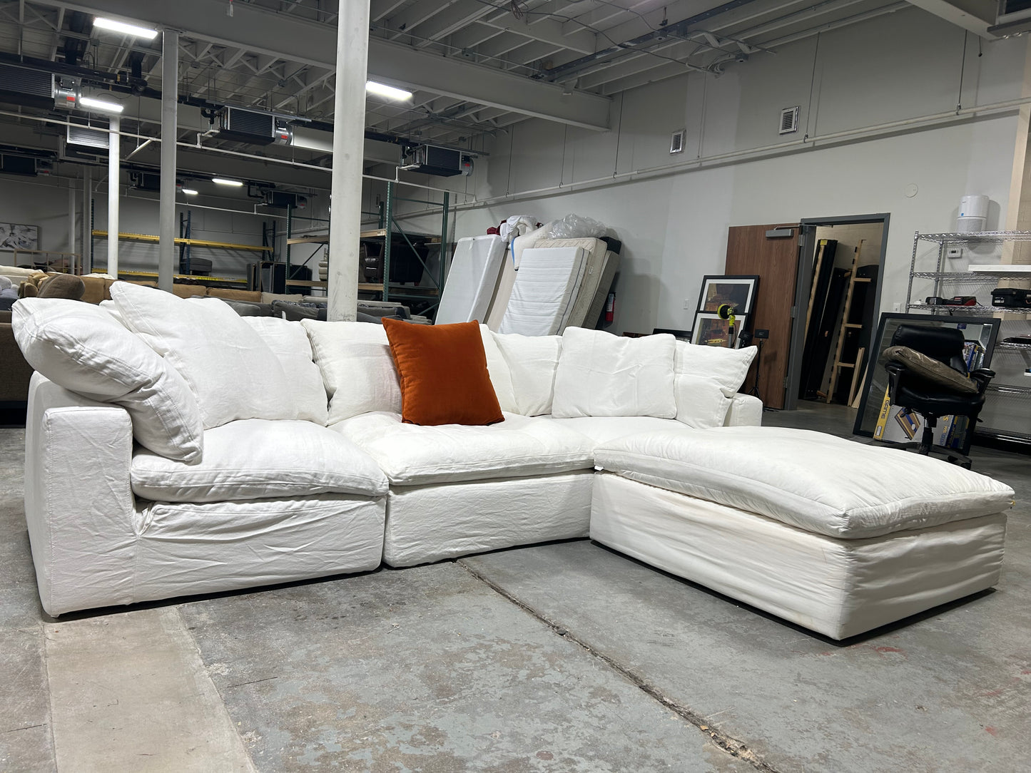 Restoration Hardware 4-Pc White Cloud Sectional w/BRAND-NEW Covers