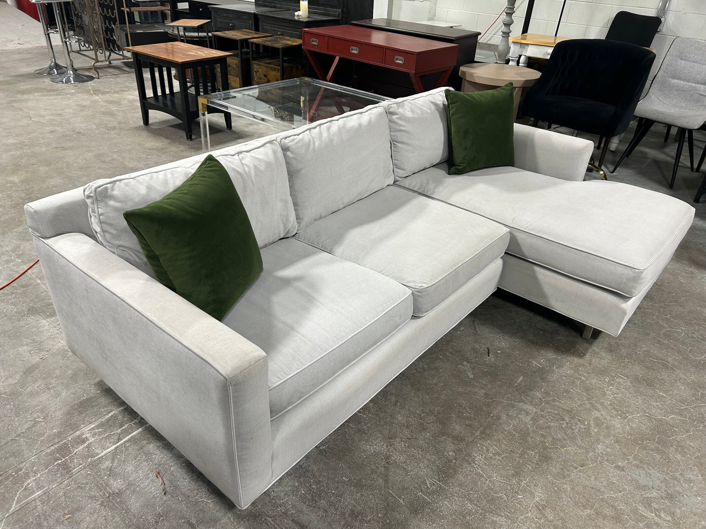 Mitchell Gold Sky Grey Chaise Sectional