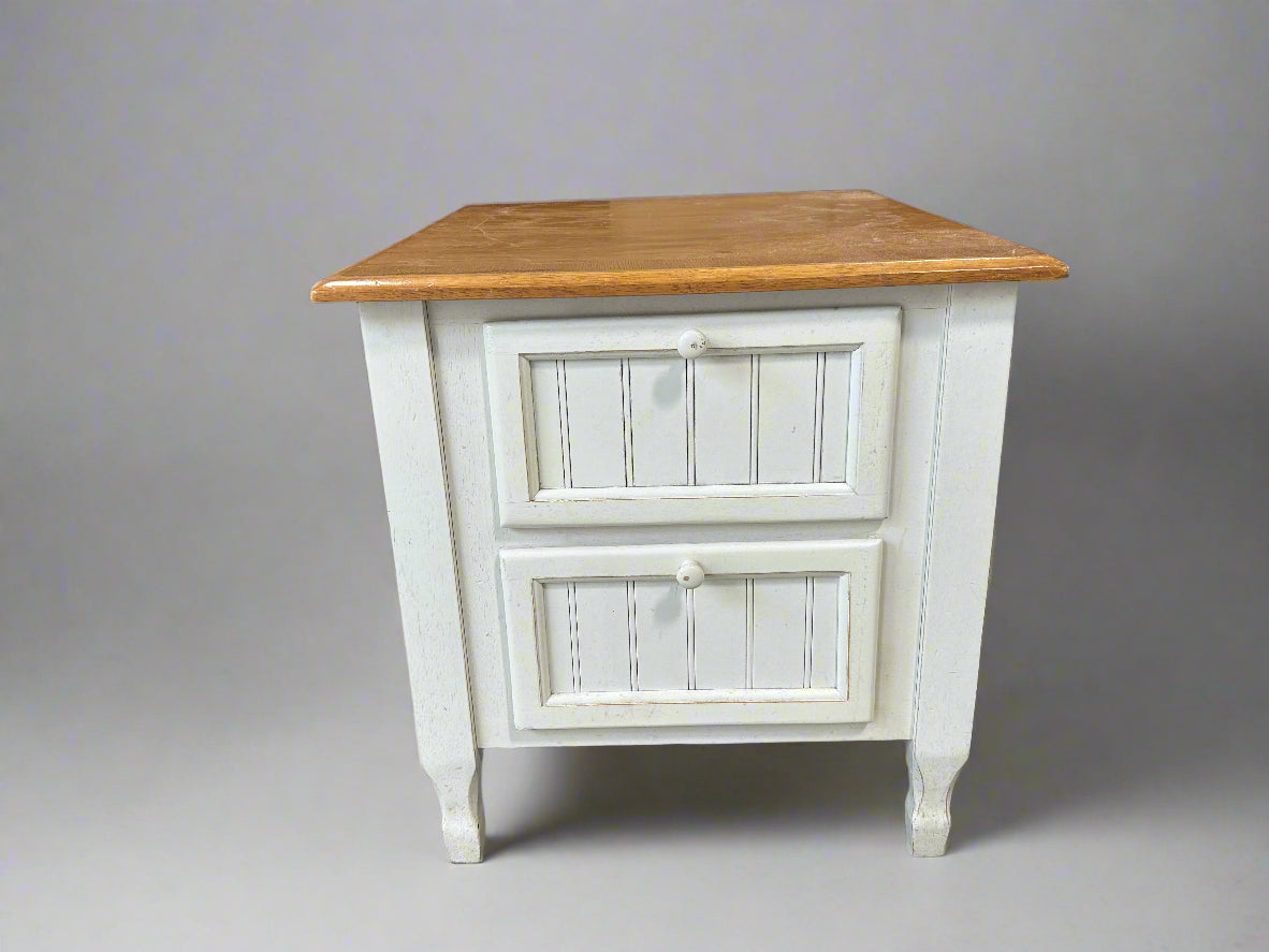 White/Brown Wooden Nightstand