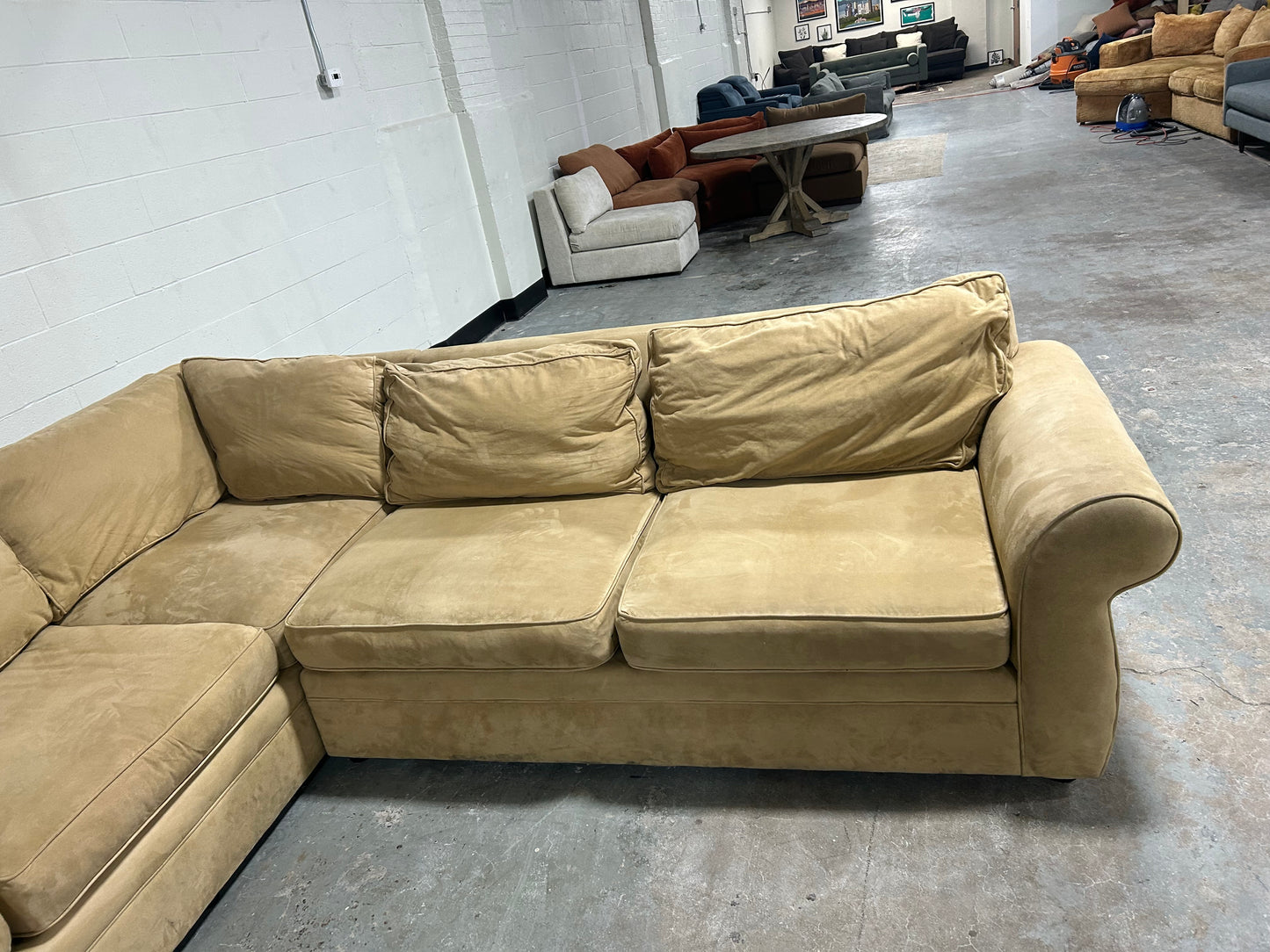 Pottery Barn Beige Pearce Collection L-Shaped Sectional