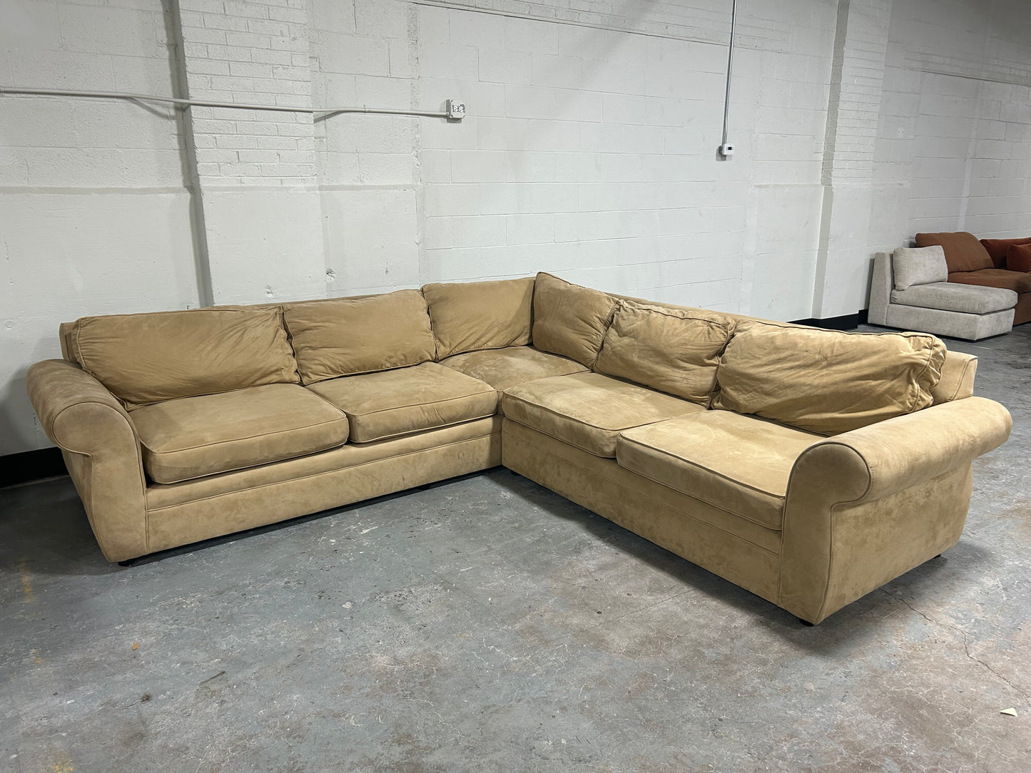 Pottery Barn Beige Pearce Collection L-Shaped Sectional