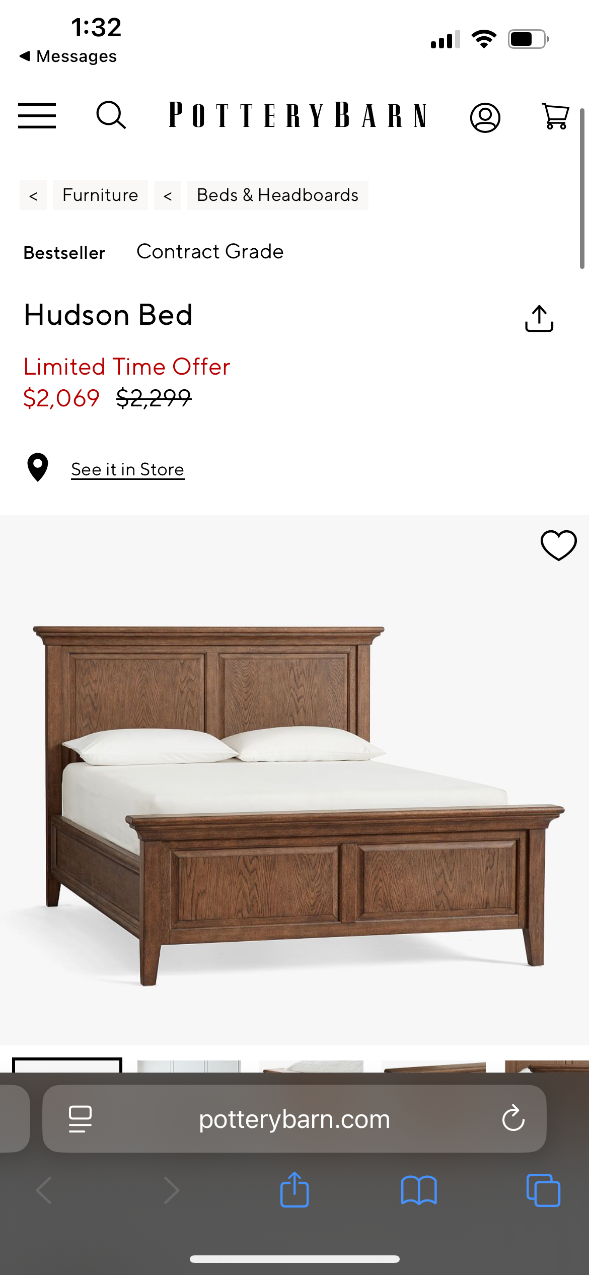 Pottery Barn Hudson King Bed Frame With Storage
