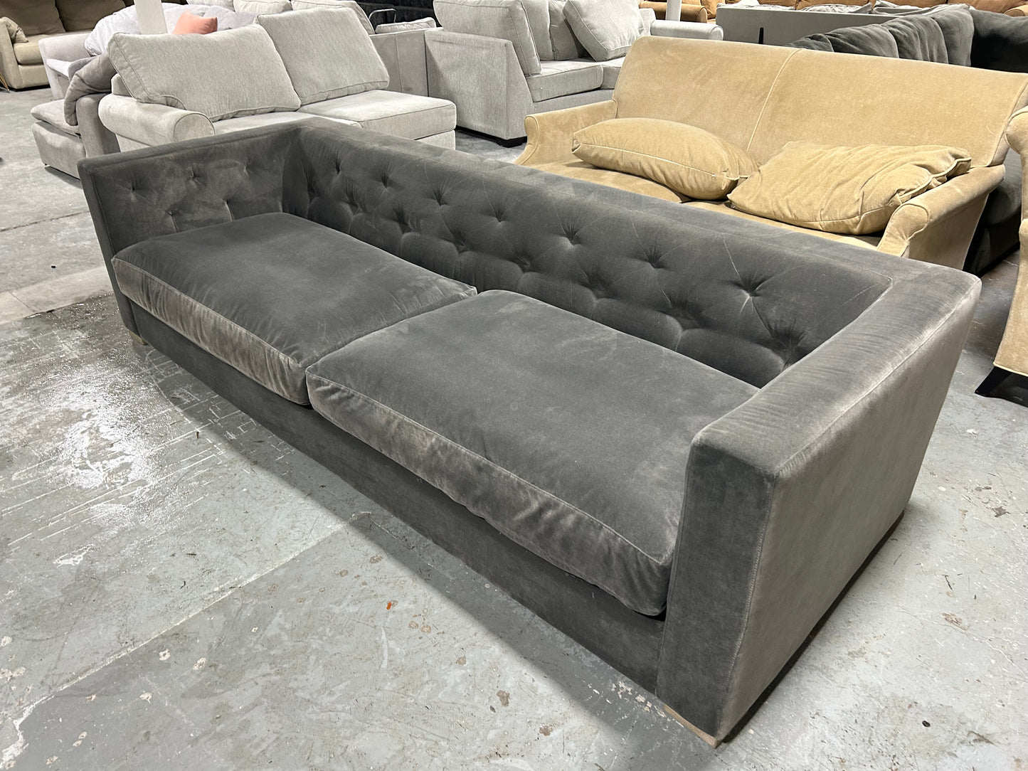 Restoration Hardware Modena Tufted Shelter Arm Sofa