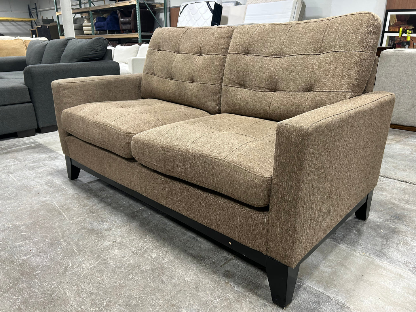 Taupe 64” Mid-Century Modern Sofa