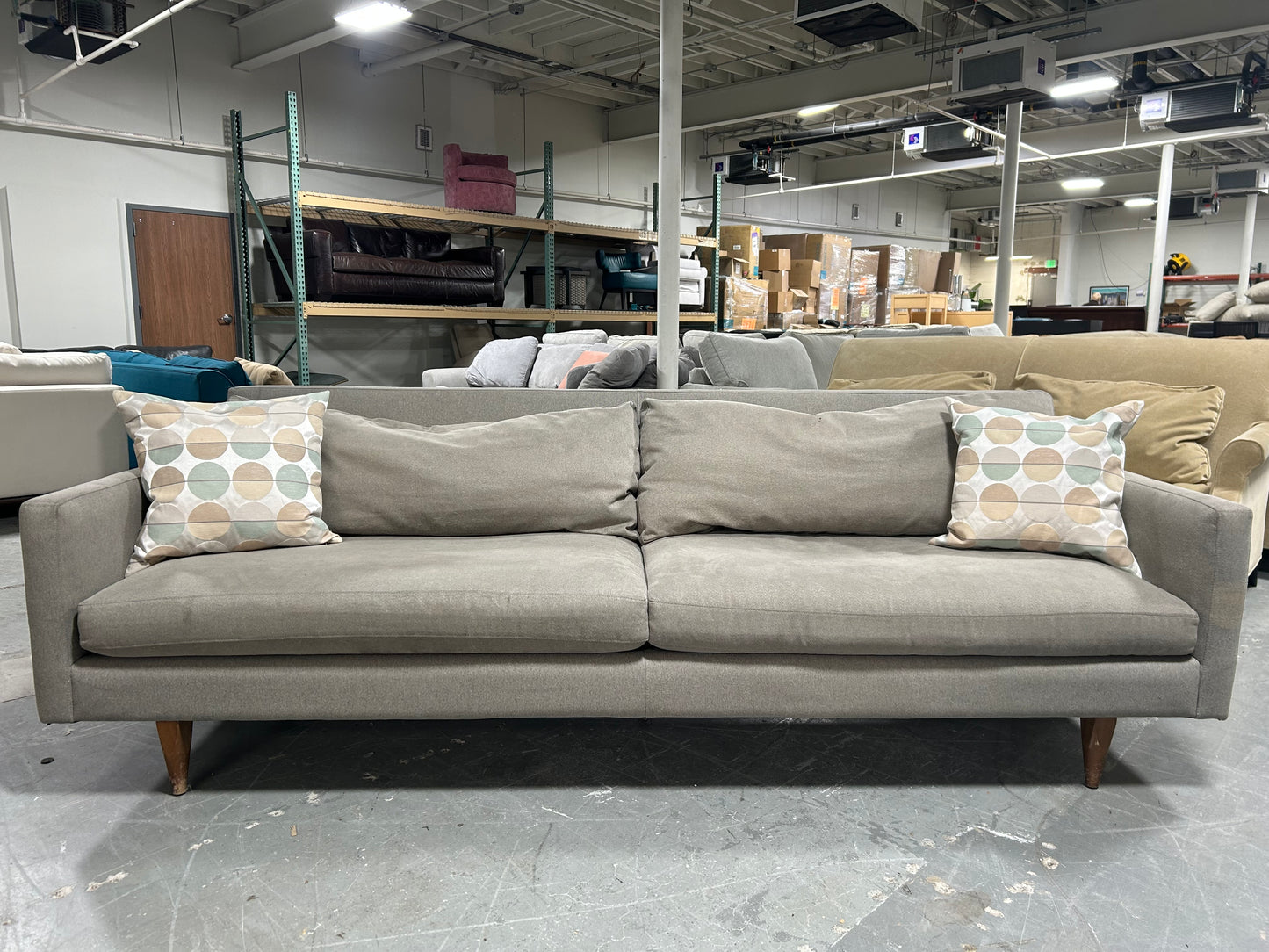 Room & Board Gray 96” Jasper Sofa