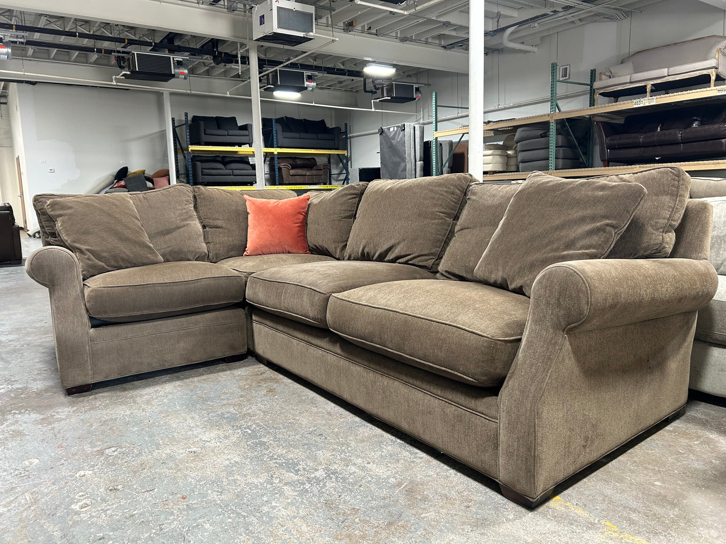 3-Pc Arhaus Brown Camden Collection Sectional