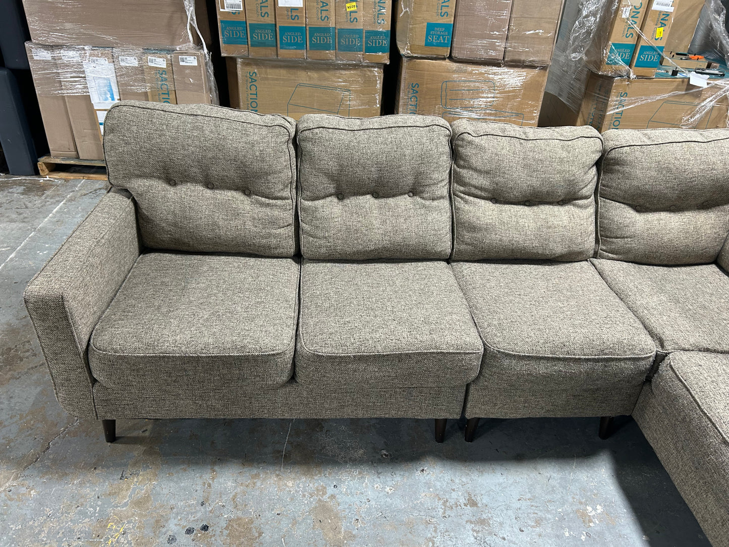 3-Pc Taupe MCM Sectional