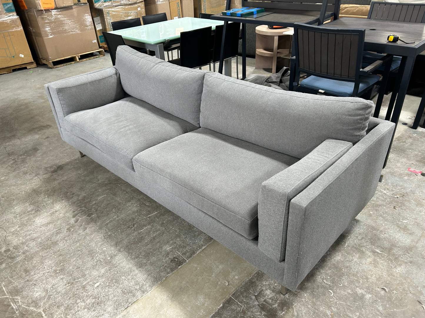 BenchMade Modern Light Gray 90” Skinny Fat Sofa