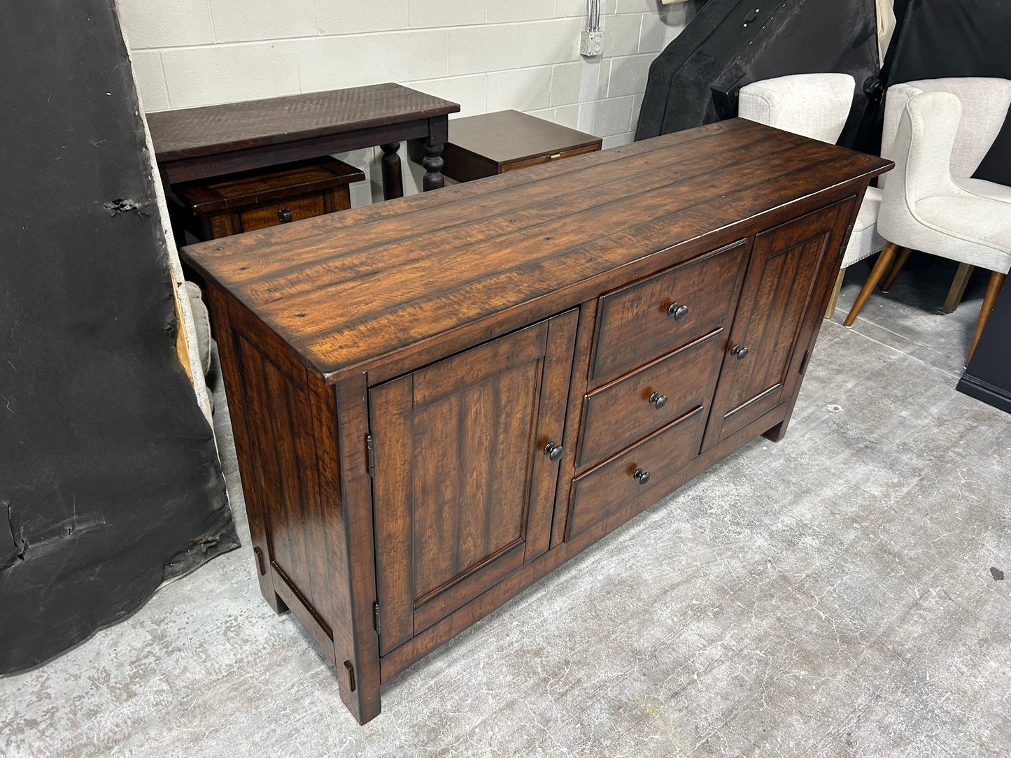 Pottery Barn Benchwright 66” Wood Buffet