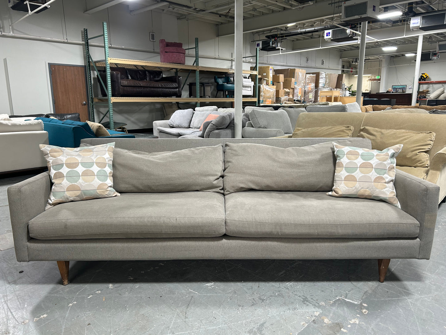 Room & Board Gray 96” Jasper Sofa