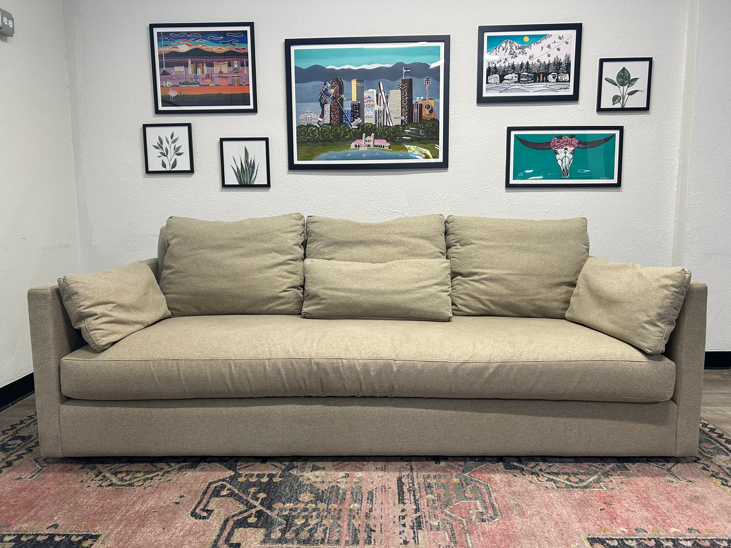 Arhaus Beige Kipton Bench-Seat Sofa