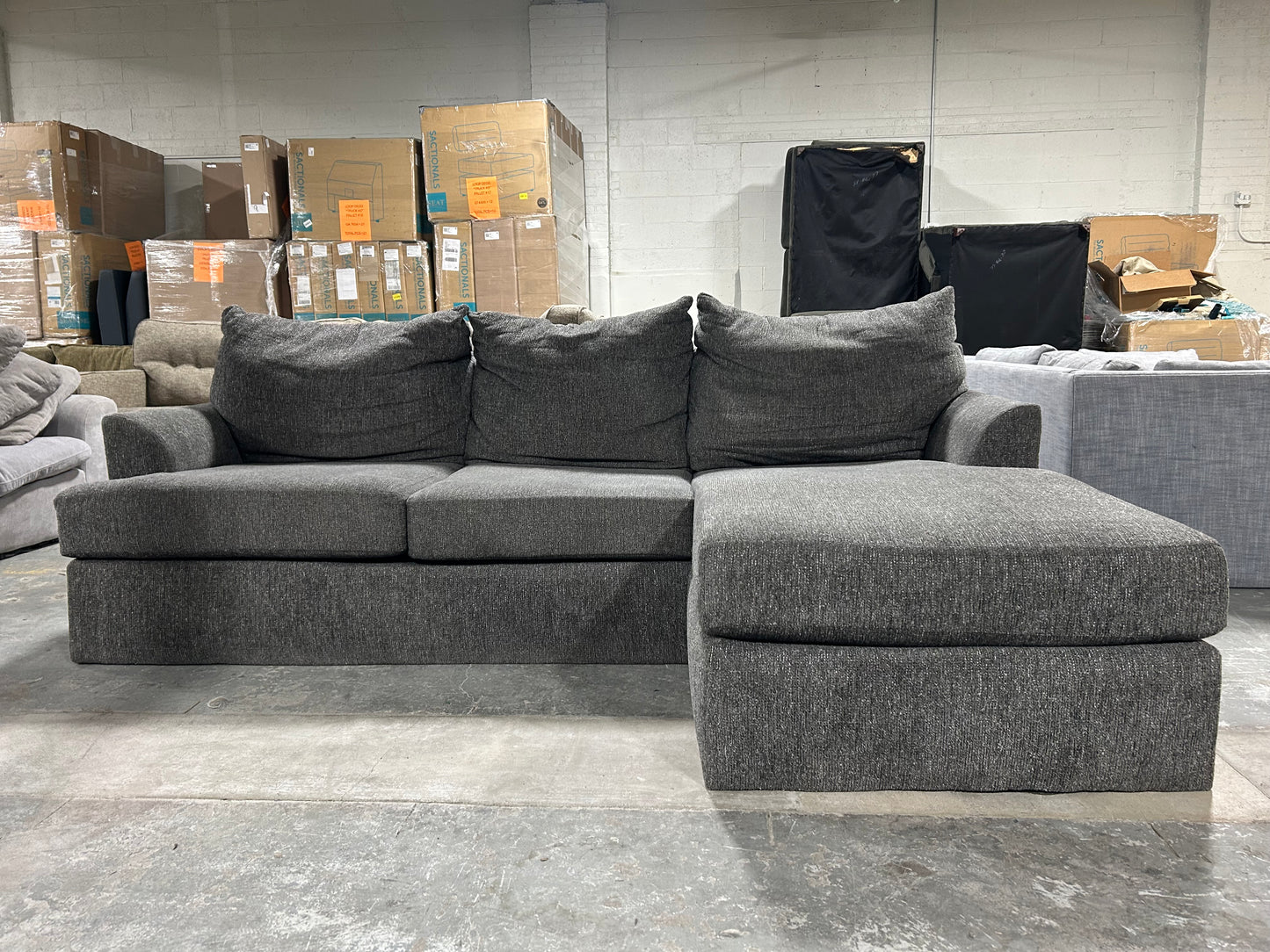 Dark Gray Reversible Chaise Sectional