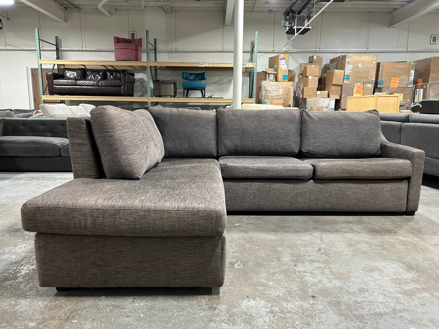 American Leather Gray Bentley Sleeper Sectional