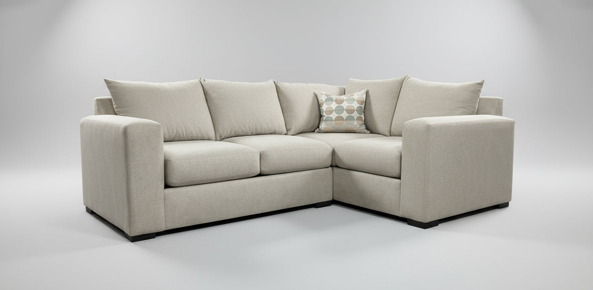 Contemporary 2-Pc Beige Sectional