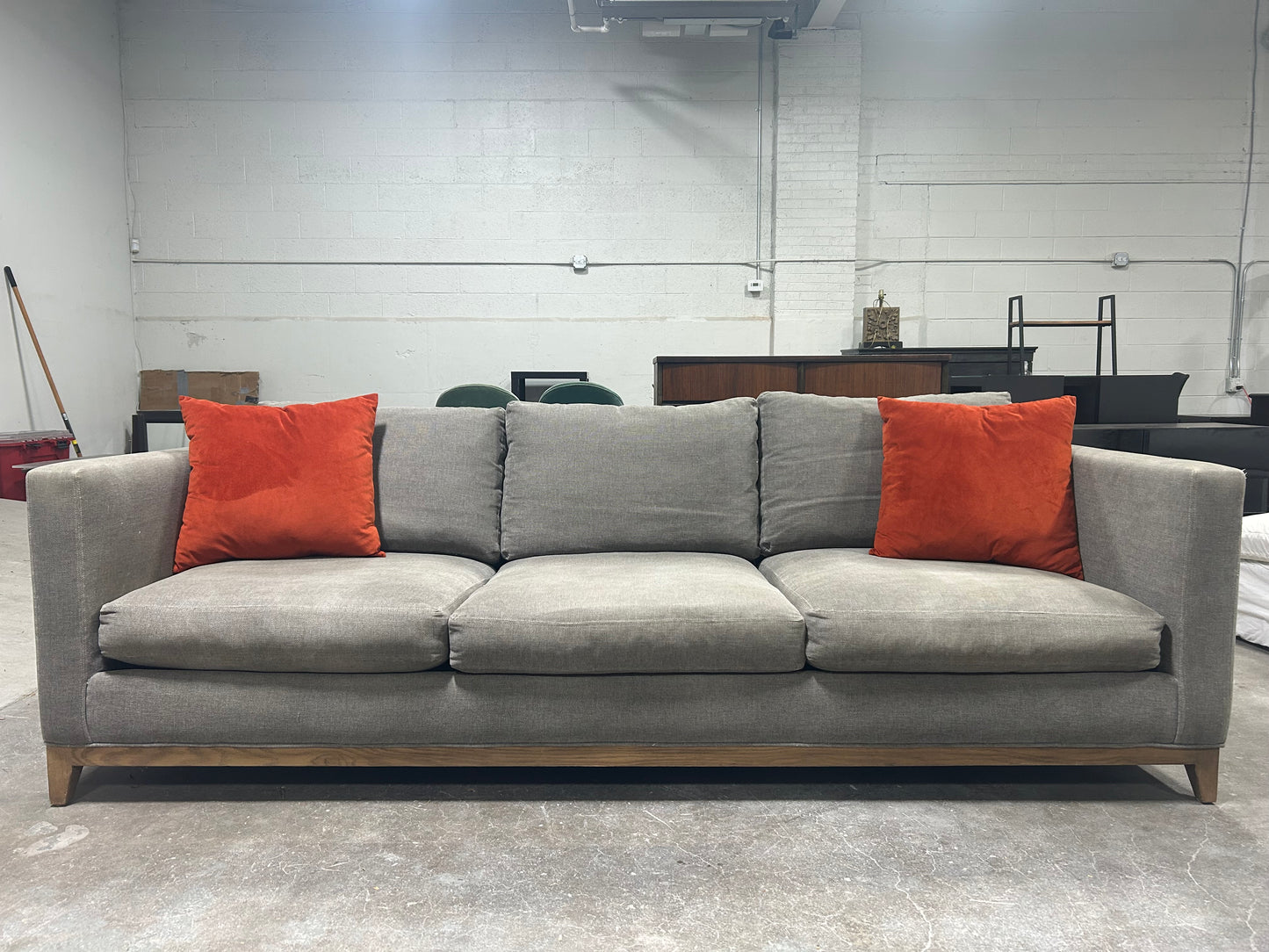 Crate & Barrel Sky Grey 96” Taraval Sofa