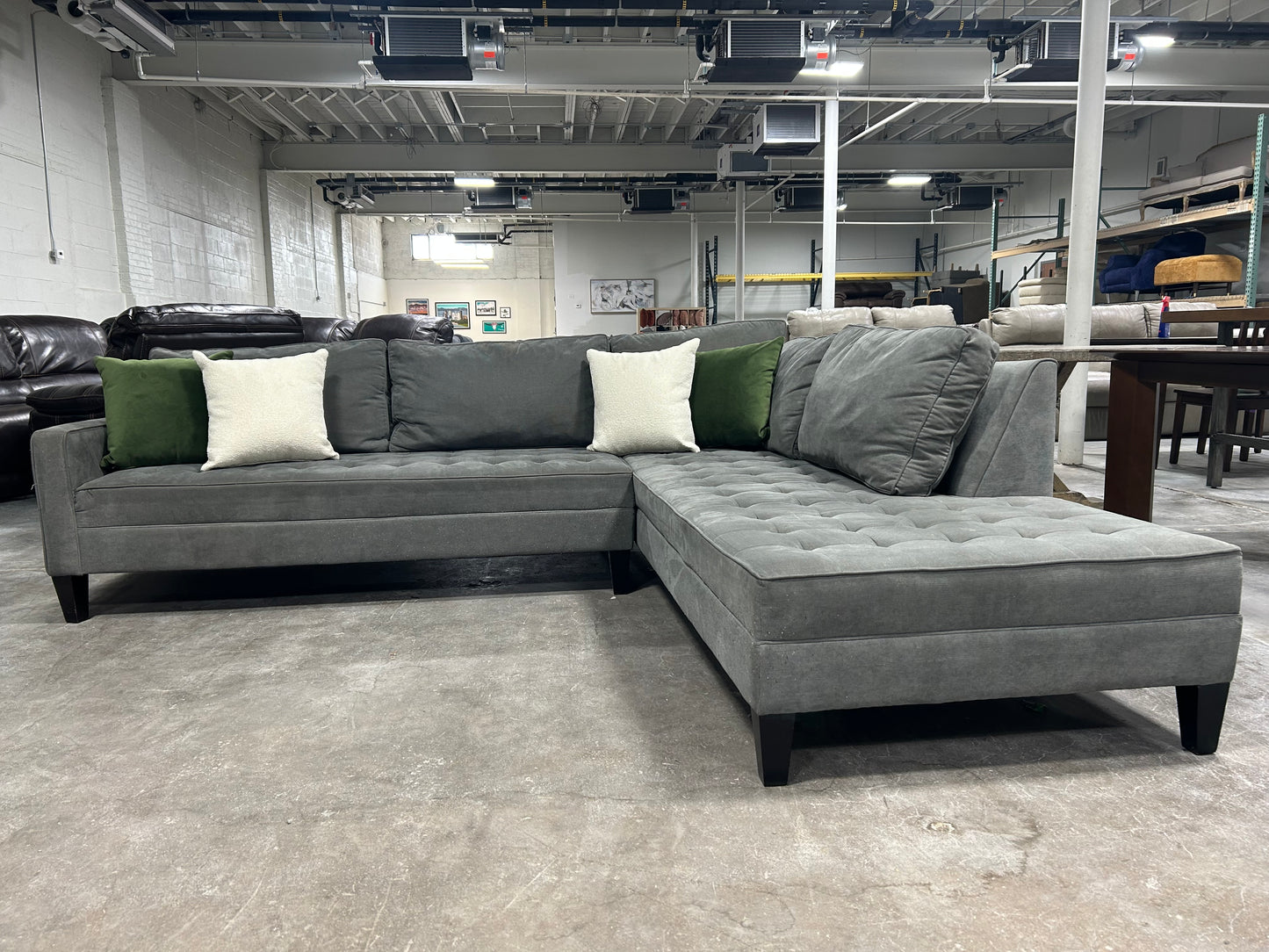 Z Galleria Light Gray MCM Chaise Sectional