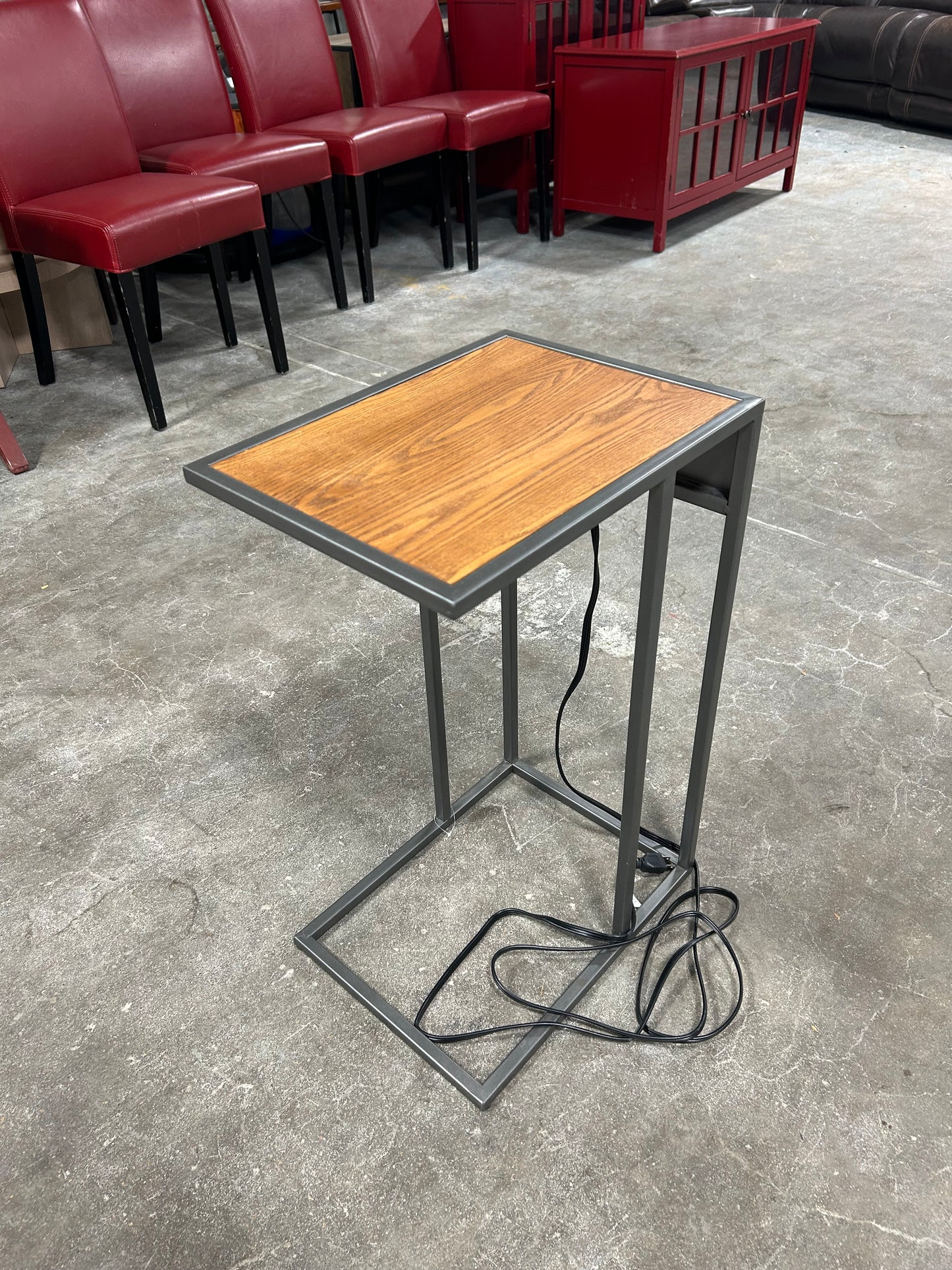 Contemporary Side Table With USB Ports And Outlets