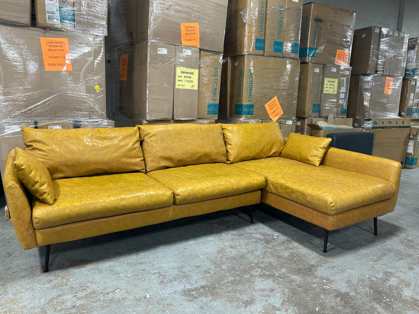 Albany Park Leather Park Sectional
