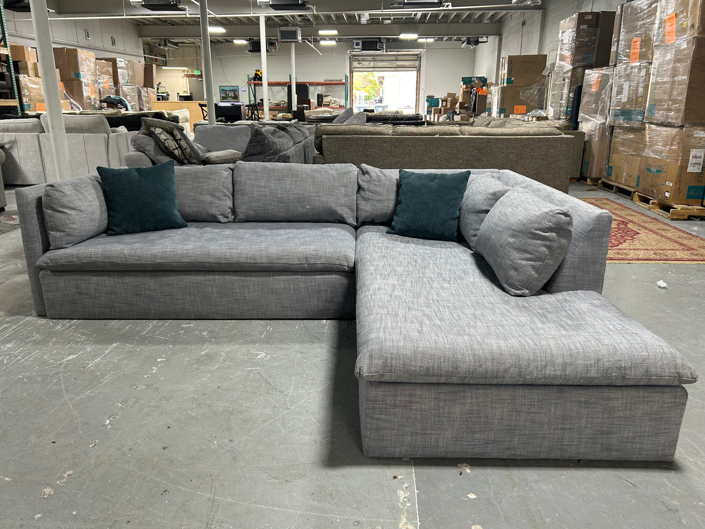 West Elm Shelter 2-Piece Bumper Chaise Sectional