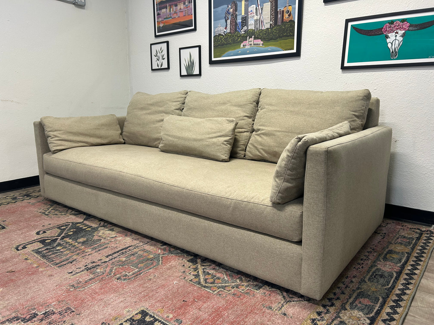 Arhaus Beige Kipton Bench-Seat Sofa