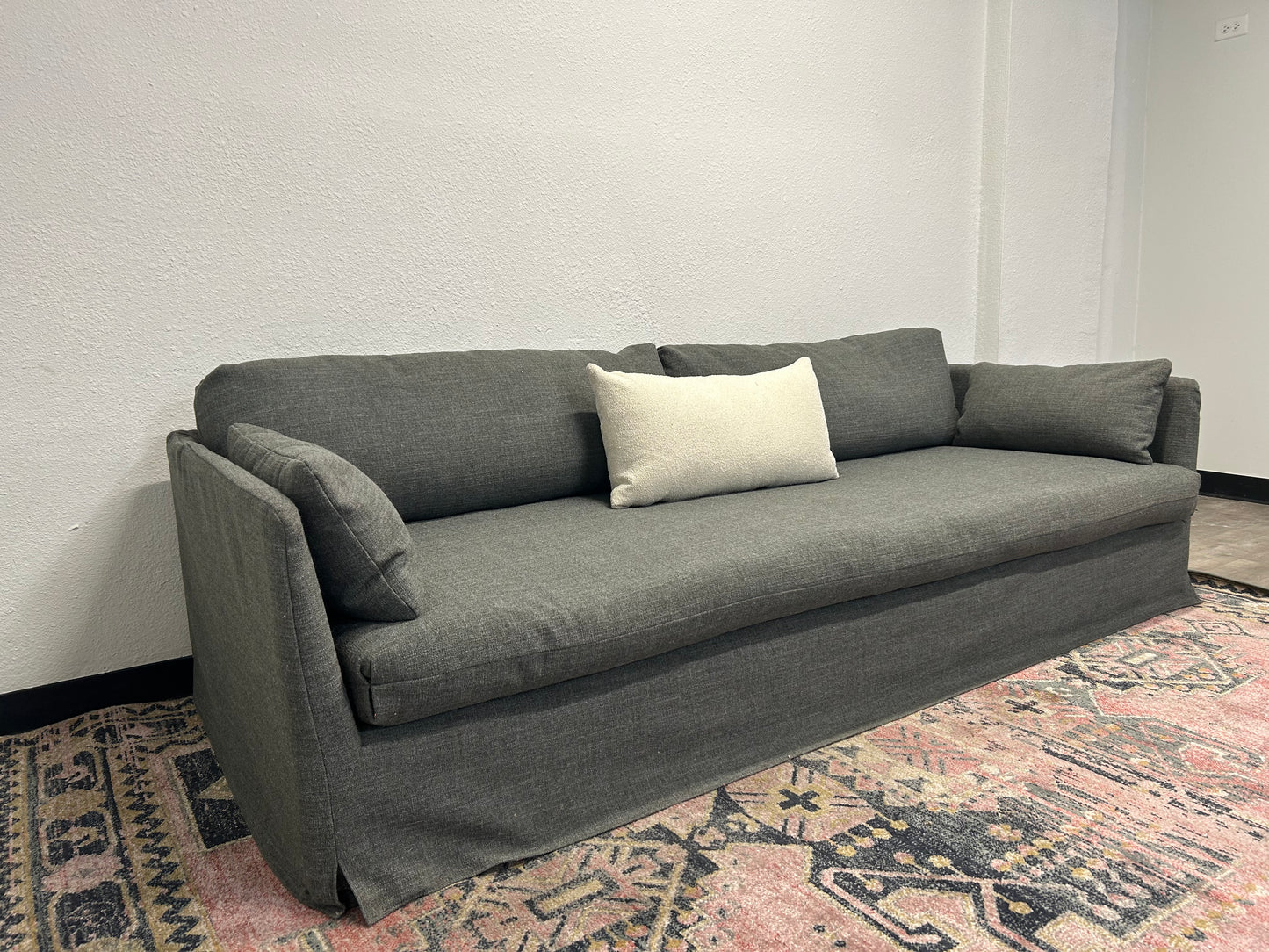 Crate & Barrel Charcoal Gray 94” Rivera Sofa