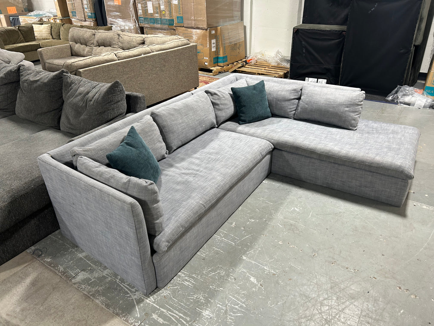 West Elm Shelter 2-Piece Bumper Chaise Sectional