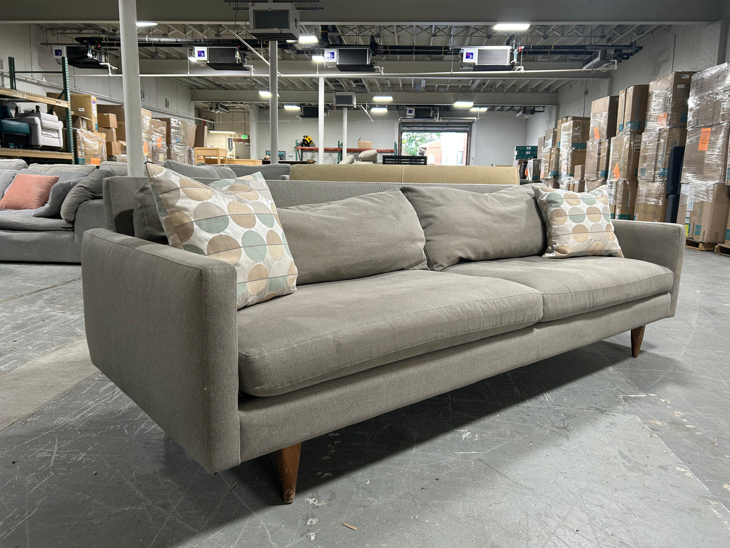 Room & Board Gray 96” Jasper Sofa