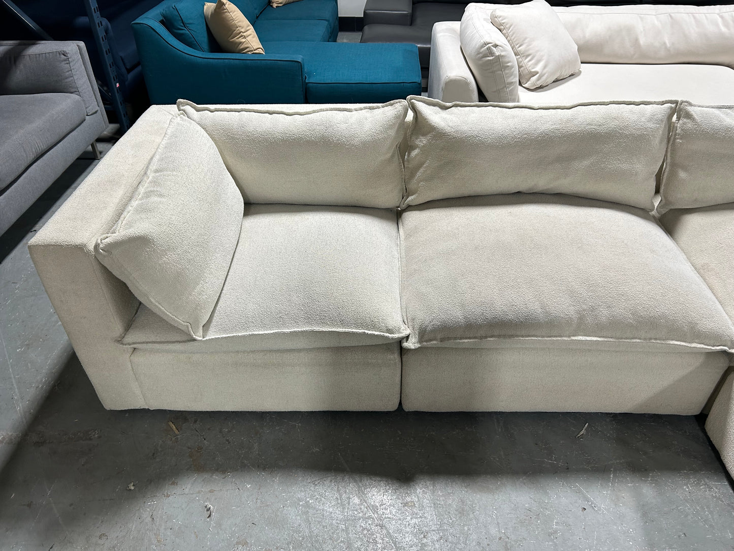 Joybird Off-White Bouclé Haine Sectional