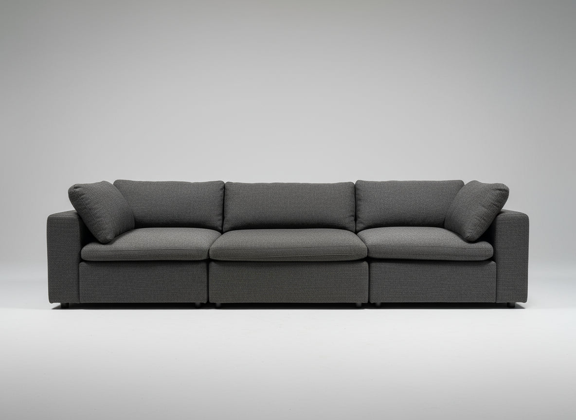 Kardiel 3-Pc Modular Dark Gray Cloud Sofa